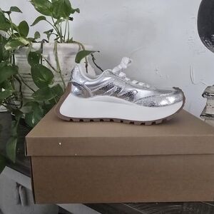 Steve Madden Metallic Silver Women's Sneakers